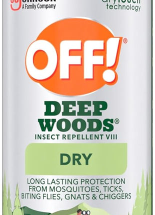 OFF! Deep Woods Insect Repellent Aerosol, Dry, Non-Greasy Formula, Bug Spray with Long Lasting Protection from Mosquitoes, 4 Oz, 2 Count
