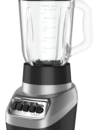 BLACK+DECKER PowerCrush Multi-Function Blender with 6-Cup Glass Jar, 4 Speed Settings, Silver