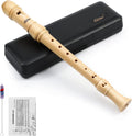 Eastar Soprano Beginners Recorder Baroque fingering C Key Maple Descant Recorder Instrument for Kids Adults, 3 Piece Recorder With Hard Case, Fingering Chart, Cleaning Kit, ERS-31BM