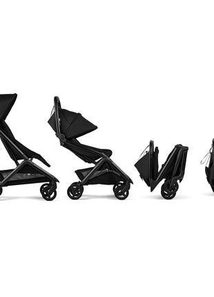 Bugaboo Butterfly 2 Ultra-Compact Travel Stroller One-Second Fold | Airplane carry-on approved, reclining seat, suspension wheels, adjustable footrest, Black