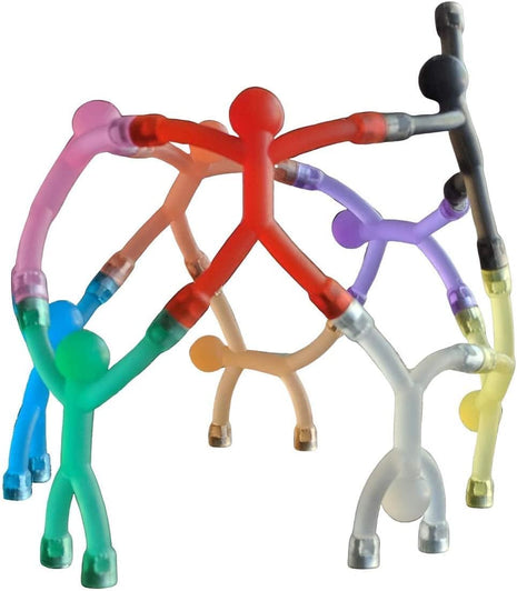 MAGMEN 10-Piece Magnetic Fidget Figures with Storage Tin - Opaque-Color Magnetic Character Figures for Kids & Adults - Quiet Airplane & Road Trip Travel Toy - Screen-Free Sensory Desk Toy