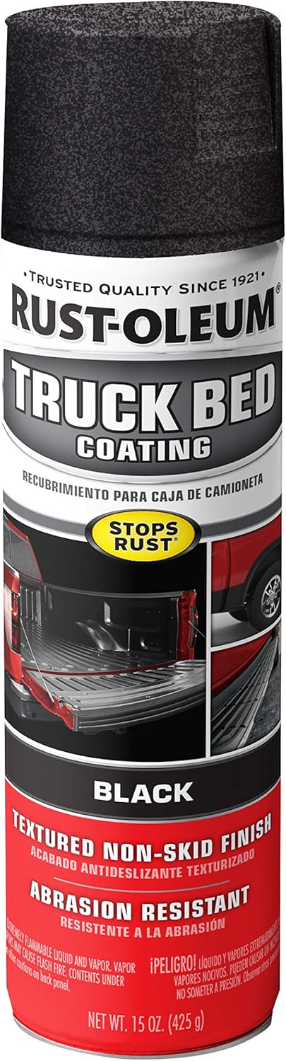 Rust-Oleum 248914 Automotive Truck Bed Coating Spray, 15 oz, Black