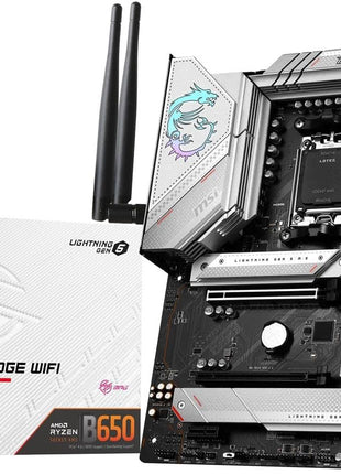 MSI MPG B650 Edge WiFi Gaming Motherboard (AMD Ryzen 9000/8000/7000 Series Processors, AM5, ATX, DDR5, PCIe 4.0, M.2, SATA 6Gb/s, USB 3.2 Gen 2, HDMI/DP, Wi-Fi 6E, Bluetooth 5.3, ATX)