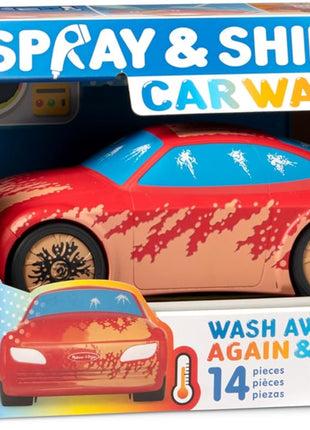 Melissa & Doug Spray & Shine Car Wash Color-Changing Water Toy Play Set Boys and Girls 3+