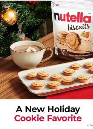 Nutella Biscuits Cookies Filled with Nutella Hazelnut Spread, Sweet Snack Pack, 9.7 oz