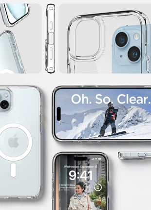 Spigen for iPhone 15 Case, Ultra Hybrid MagFit [Anti-Yellowing] [Compatible with Magsafe] - Clear
