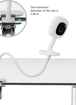 Flexible Baby Monitor Mount for Nanit Pro Smart Baby Monitor & Flex Stand |No Tools, No Wall Damage, Portable with 360° Angle Adjustment (clamp)