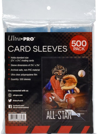 Ultra PRO - Penny Sleeves® Clear Card Sleeves for Standard Size Trading Cards measuring 2.5 inch x 3.5 inch (500 count pack)