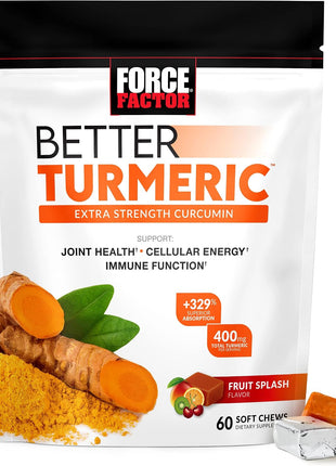 Force Factor Amazing Ashwa for Stress Relief + Better Turmeric Joint Support + Total Beets Heart-Healthy Energy Soft Chews (60 Chews Each)