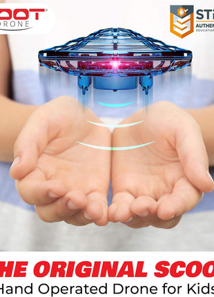Force1 Scoot Hand Operated Drone for Kids or Adults - Hands Free Motion Sensor Mini Drones, Easy LED Indoor Rechargeable UFO Toy Flying Orb Ball Drone Toys for Boys and Girls (Blue)