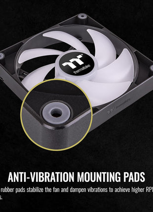 Thermaltake CT140 ARGB Sync PC Cooling Fan (2-Fan Pack), 5V Motherboard Sync, 16.8 Million Colors 9 Addressable LEDs, 140 mm Hydraulic Bearing Case/Radiator Fan, CL-F150-PL14SW-A,Black