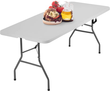 BestOffice 6FT Picnic Table Folding, Camping, Plastifor Party Event,White