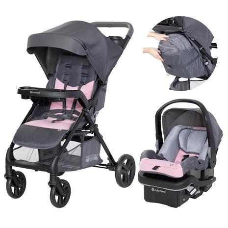 Baby Trend Passport® Cargo Stroller Travel System with EZ-LiftTM Plus Infant Car Seat, Pink Bamboo