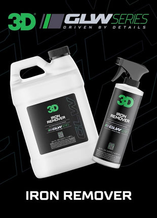 3D GLW Series Iron Remover – Fast Acting Fallout & Brake Dust Cleaner | pH Balanced Wheel & Paint Decontamination | DIY Detailing Spray | Made in USA |64 oz
