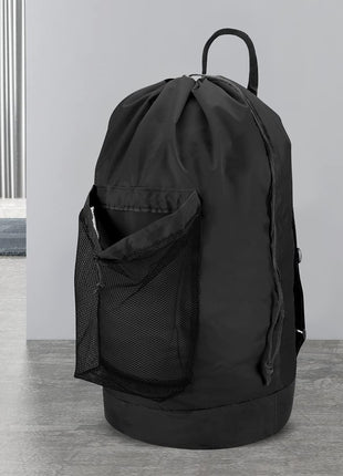 Dalykate Backpack Laundry Bag, Laundry Backpack with Shoulder Straps and Mesh Pocket Durable Nylon Clothes Hamper Bag with Drawstring Closure for College, Travel, Laundromat, Apartment