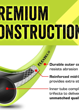 Flexzilla Garden Hose 5/8 in. x 50 ft., Lightweight All-Weather Water Hose, Durable and Flexible, Leak-Free Connections