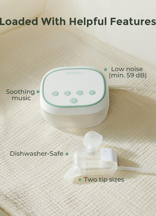 Momcozy BreezyClear ProTM Nasal Aspirator for Baby, Hospital-Grade 75 kPa Nose Sucker with 9 Adjustable Suction Levels, Electric Nose Cleaner for Toddler, Light & Music Soothing