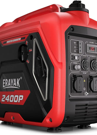 ERAYAK 2400W Portable Inverter Generator for Home Use, Super Quiet Small Generator for Camping Outdoor Emergency Power Backup, Gas Powered Engine, EPA, ECO Mode