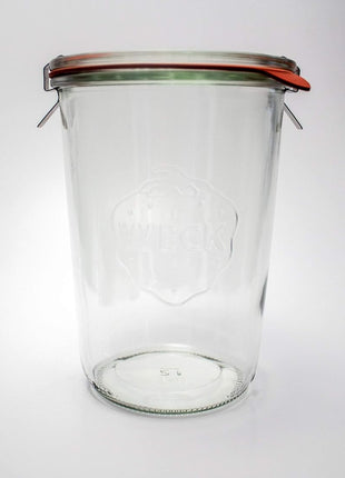 Weck Canning Jars 743 28.7 fl. oz Weck Mold Jars made of Transparent Glass   Eco Friendly Canning Jar   Storage for Food, Yogurt with Air Tight Seal & Lid   3/4 Liter Tall Jars Set   Set of (2 Jars)