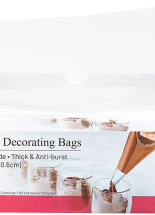 Piping Bag - Disposable Cake Decorating Bag | Pastry Bag 56 Count, 16 inch, Clear, Tipless Icing Bags, Cream Frosting and Cookie Decoration