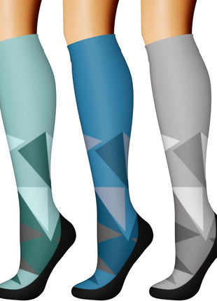 CHARMKING Compression Socks for Women & Men Circulation (3 Pairs) 15-20 mmHg is Best Athletic for Running, Flight Travel, Support, Cycling, Pregnant - Boost Performance, Durability (L/XL,Black)
