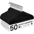 SONGMICS Velvet Hangers 50 Pack, Non-Slip Clothes Hangers, Suit Hangers with Shoulder Notches, Pants Bar, 360° Swivel Hook, Space-Saving, for Closet, Ink Black UCRF029B05