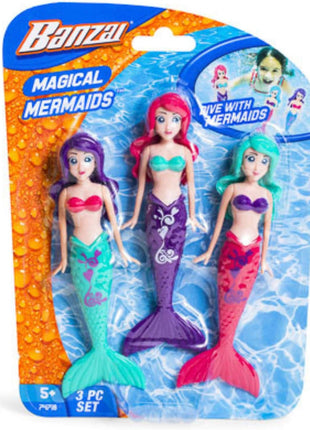 Fun Stuff Banzai Spring and Summer 3 Piece Magical Mermaid Dolls, in Assorted Colors