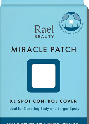 Rael Miracle XL Spot Control Cover Hydrocolloid Large Pimple Patches (8 Ct) | Large, Customizable Protective Patch for Face, Back, Chest, Body, Absorbs Fluid From Blemishes, Korean Skin Care, Pore Care