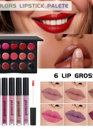 Pomcral All In On Makeup Kit Makeup Set For Teens, Women, Girl and Beginners Includes Eyeshadow Concealer Palette Lip Gloss Set Lipstick Eye Pencil Makeup Brushes