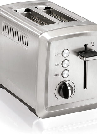 Hamilton Beach 2 Slice Toaster with Extra Wide Slots, Bagel Setting, Toast Boost, Slide Out Crumb Tray, Auto Shutoff & Cancel Button, Defrost Function, Stainless Steel (22794)