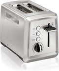 Hamilton Beach 2 Slice Toaster with Extra Wide Slots, Bagel Setting, Toast Boost, Slide Out Crumb Tray, Auto Shutoff & Cancel Button, Defrost Function, Stainless Steel (22794)
