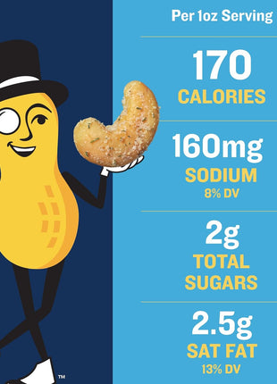 PLANTERS Dill Pickle Cashews, Plant Based Protein, 5 Oz (1 Ct)
