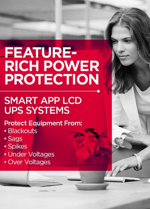 CyberPower OR1000LCDRM1U Smart App LCD UPS Battery Backup | 1000va/600w Line-Interactive Ups, Avr, 2 Surge-Only, USB and Snmp