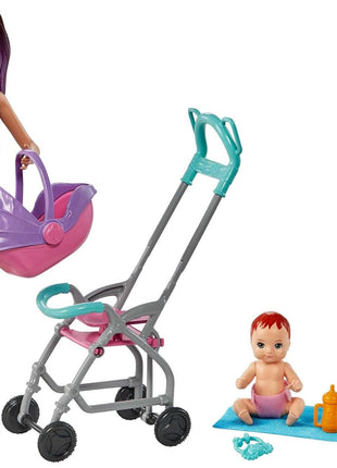 Barbie Skipper Babysitters, Inc. Playset with Skipper Babysitter Doll (Brunette), Stroller, Baby Doll & 5 Accessories, Toy for 3 Year Olds & Up