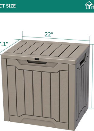 YITAHOME 30 Gallon Deck Box Outdoor Storage Box, Waterproof Resin Package Delivery and Storage Box with Lockable Lid for Patio Furniture Cushions, Pool Accessories, Garden Tools, Brown