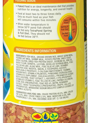 TetraPond Pond Flakes, Complete Nutrition for Smaller Pond Fish, Fish Food for Goldfish and Koi Fish, 6.35 Ounces