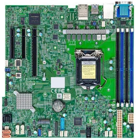 Supermicro X12STH-F Micro-ATX Server Motherboard C256 LGA-1200, Daul LAN 1GbE