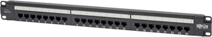 Eaton Tripp Lite Cat6 24-Port PoE+ Patch Panel, RJ45 Ethernet, 1U Rackmount, EIA/TIA 568A/B Wiring Standards for 110 & Krone Terminations, (N252-P24), Black