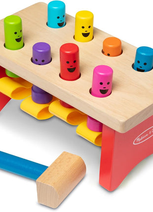 MeMelissa & Doug Deluxe Pounding Bench Wooden Preschool Learning Toy with Mallet Classic Wooden Toddler Toys for Ages 2+Lissa & Doug Deluxe Pounding Bench Wooden Preschool Learning Toy with Mallet