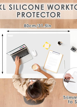 31.5" x 23.6" Extra Large Silicone Mat for Resin Casting, Epoxy and Crafts | Nonstick Silicone Sheet for Jewelry Casting Molds, Clear Countertop Protector Mat Heat Resistant Placemats by Foepoge