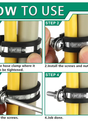 OURU 1/2 Inch Cable Clamps, Rubber Coated Insulated Clamps, 30pcs, 13mm | 304 Stainless Steel, Anti-Vibration, Rust Resistant, Secure Hold, Automotive Wire, Pipe & Tube Mounting, Cable Management