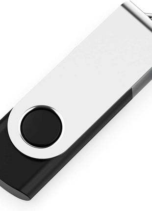 2 Pack 64GB USB Flash Drive USB 2.0 Thumb Drives Jump Drive Fold Storage Memory Stick Swivel Design - Black