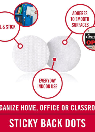 VELCRO Brand Dots with Adhesive White | 200 Pk | 3/4 inch Circles | Sticky Back Round Hook and Loop Closures for Organizing, Arts and Crafts, School Projects, 91824, 200Pk