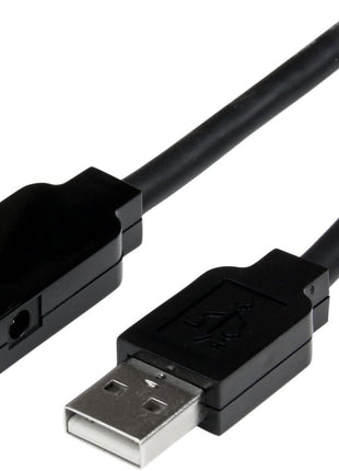 StarTech.com 15m USB 2.0 Active Extension Cable - M/F - 15 meter USB 2.0 Repeater Cable Cord - USB A Male to USB A Female - 15 m, Black, TAA (USB2AAEXT15M)