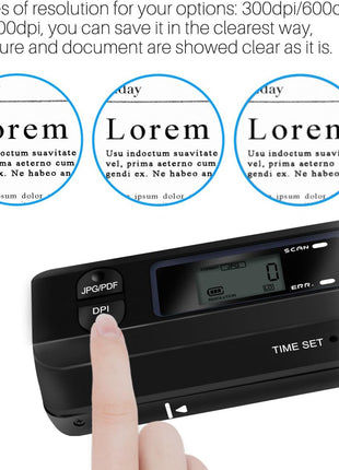 Portable Document Scanner, AOZBZ 900DPI Handheld Image Scanner, Scanning Wand,A4 Colour Photo Mobile Scanner Handy Scan (JPG/PDF Format, High Speed USB 2.0, Included 16G SD Card)