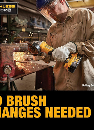 DEWALT 20V MAX* Angle Grinder Tool Cordless Brushless, 4 1/2 Inch, with Paddle Switch and Kickback Brake, Tool Only (DCG413B)