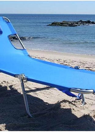 Ostrich The Original Chaise Lounge 72 x 22 Inch Portable Reclining Lounger | Outdoor Patio, Beach, Lawn, Camping, or Pool Tanning Chair, Ocean Blue