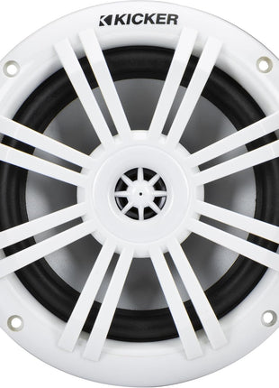 KICKER 51KM604WL KM 6.5 inch 4Ω LED Marine Coaxial Speakers - Pair