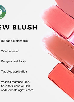 Saie Blush & Glow Gift Set - Dew Blush in Lady & Glowy Super Gel Liquid Highlighter & Makeup Primer in Warmglow - Skincare Infused Everyday Makeup Kit for a Flushed, Dewy Glow - Vegan (2 Count)