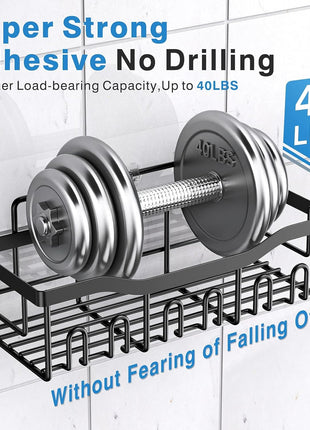 EUDELE Adhesive Shower Caddy, 5 Pack Rustproof Stainless Steel Bath Organizers With Large Capacity, No Drilling Shelves for Bathroom Storage & Home Decor